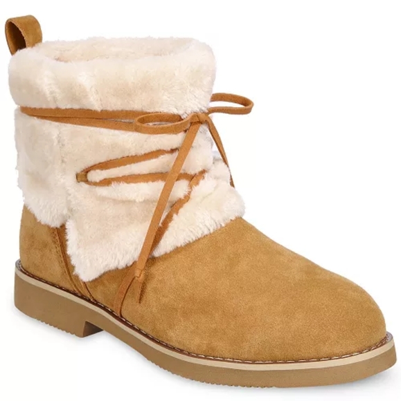 Style & Co Zijune Suede & Faux Sherpa Booties women's size 10 - Picture 1 of 11